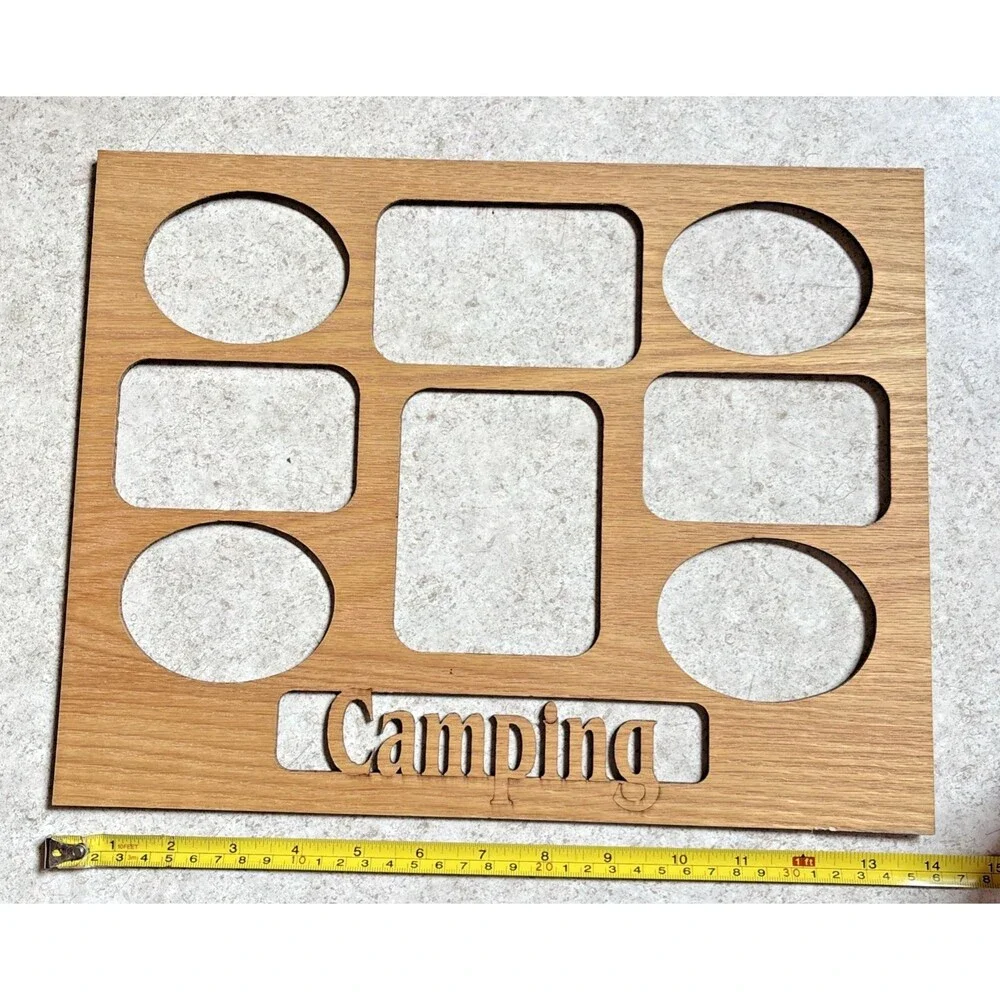 Laser Cut Custom Wood Mat Photo Frame 14” x 11” Photograph Memories Camping